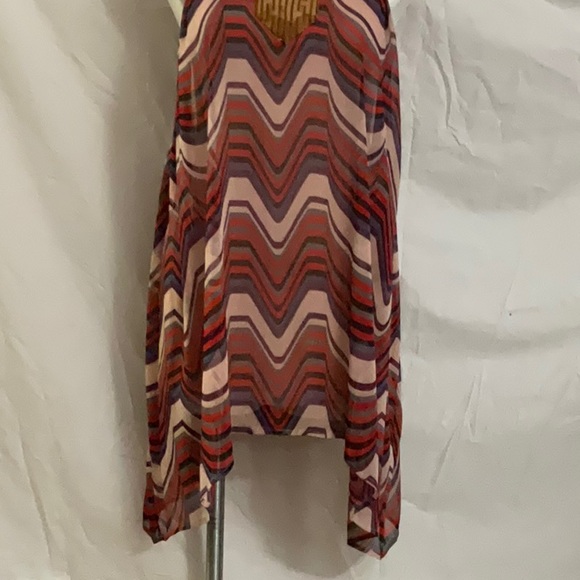 Free People Short Casual Dress Sz S Boho asymmetrical Hemline Aztec RN66170 - Picture 4 of 10